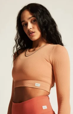 Collective Rib Cropped Ls Top W