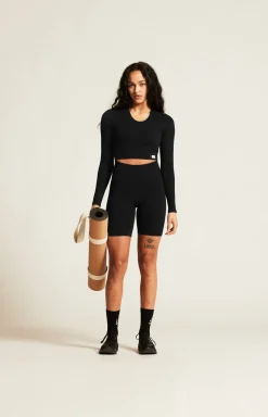 Collective Rib Cropped Ls Top W