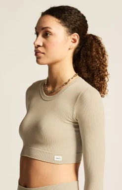 Collective Rib Cropped Ls Top W