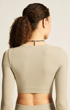 Collective Rib Cropped Ls Top W
